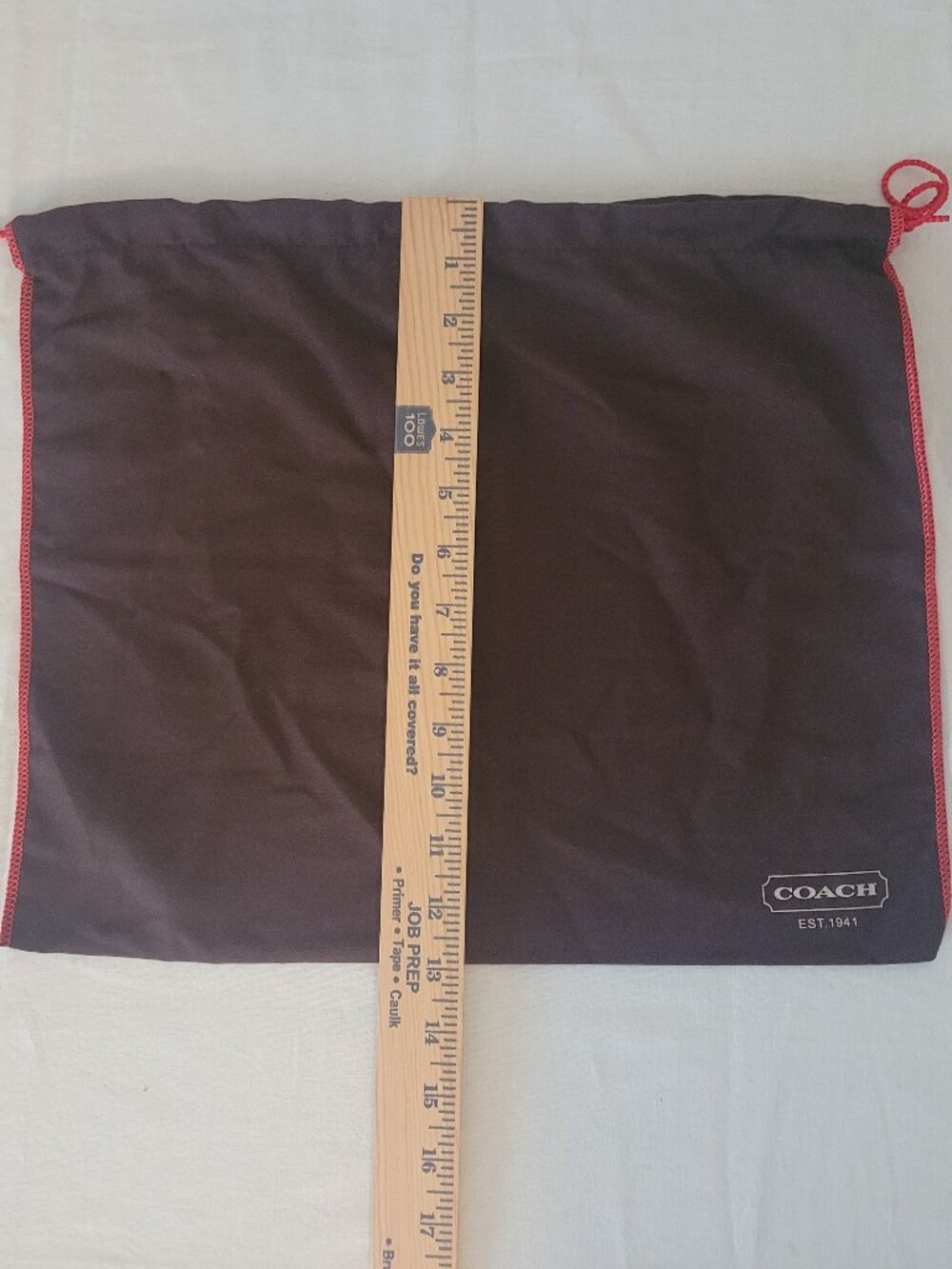 Coach Dust Bag Brown with Red - Picture 7 of 11